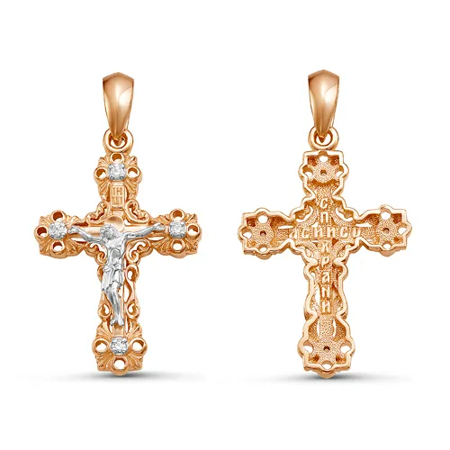 Подвеска крест, Золото 585, 10-14-0023