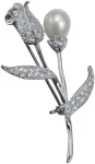  Брошь Серебро 925, Жемчуг LLH 273