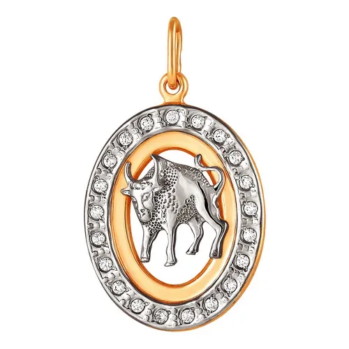 Подвеска знак зодиака Телец 20.04-20.05, Золото 585, 327707 1 1 1тел