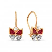 Детские серьги,  Золото 585, Эмаль Т182029129