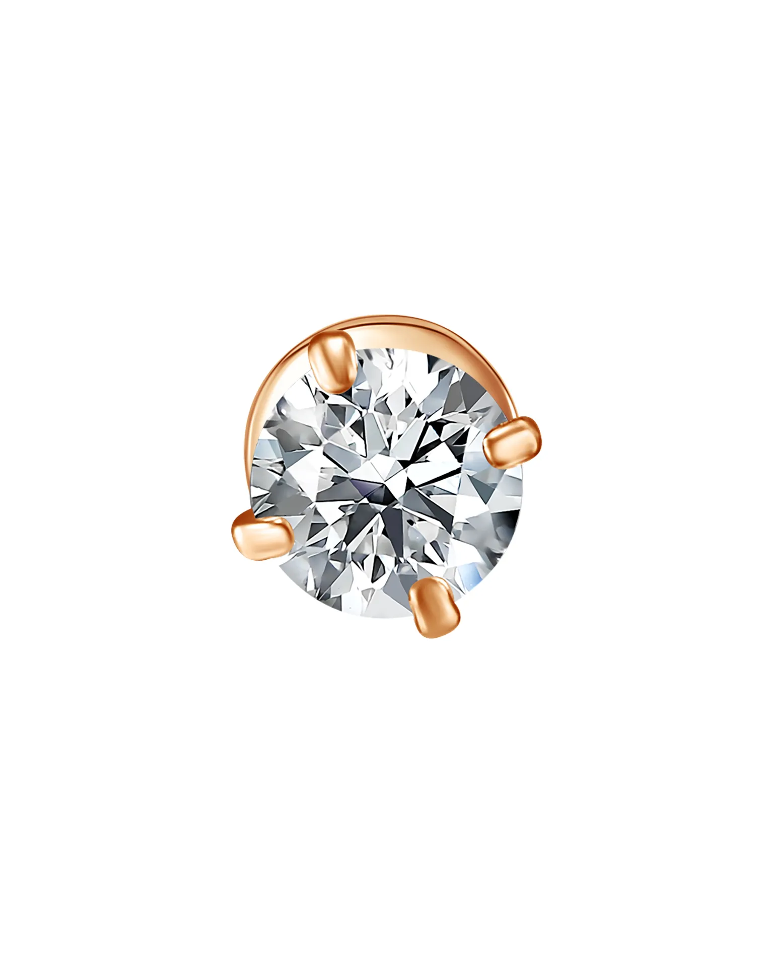 Серьги пусеты-гвоздики, Золото 585, ПУСл01-14моно/бцФ/з585