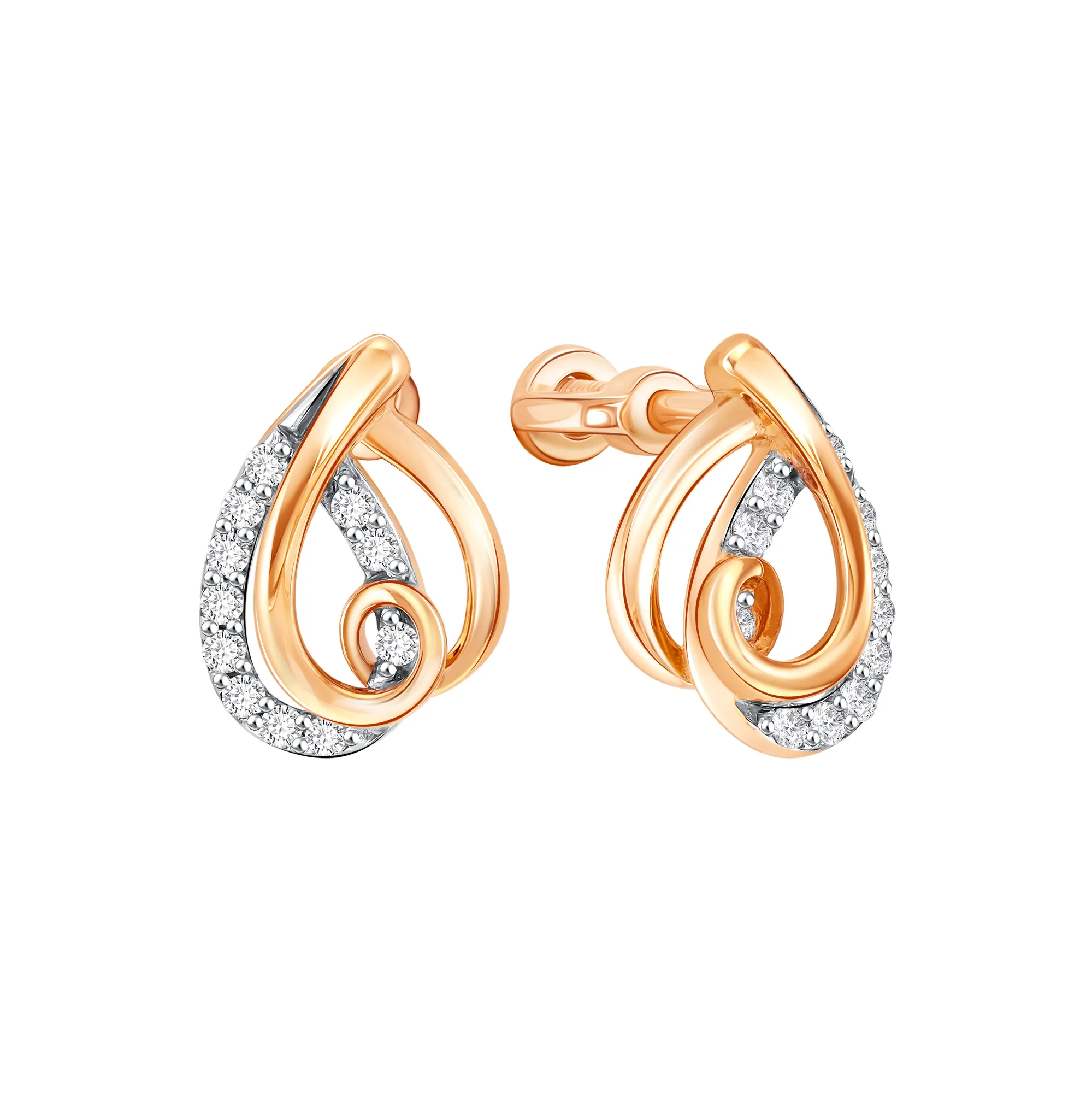 Серьги пусеты-гвоздики, Золото 585, 04-52-0654-00