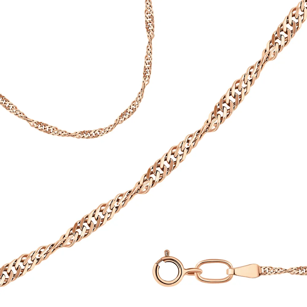 Цепочка Золото 585, плетение Сингапур, НЦ 12-028