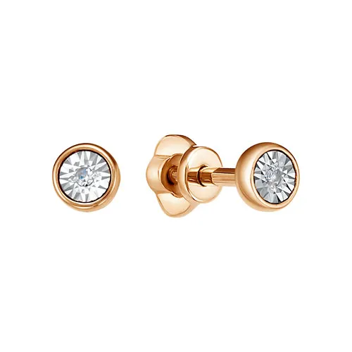 Серьги пусеты-гвоздики, Золото 585, См113-7008
