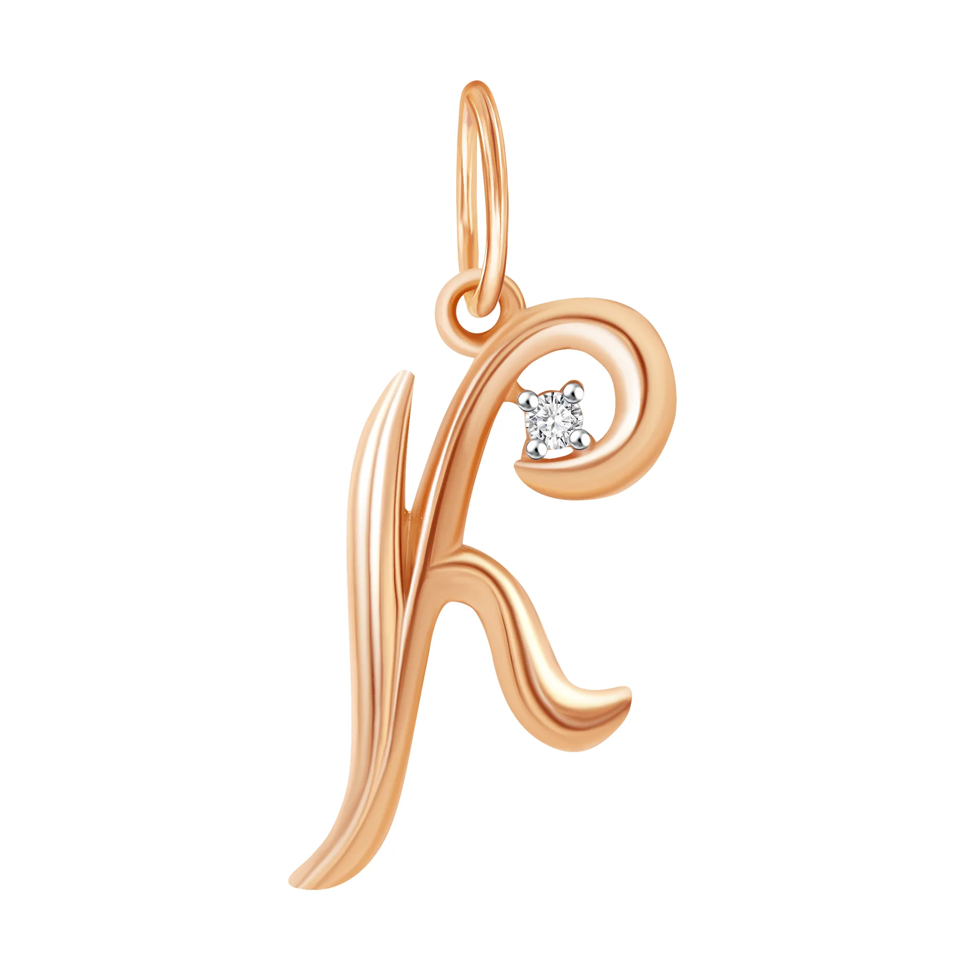 Подвеска буква К,  Золото 585, 04-63-0279-00