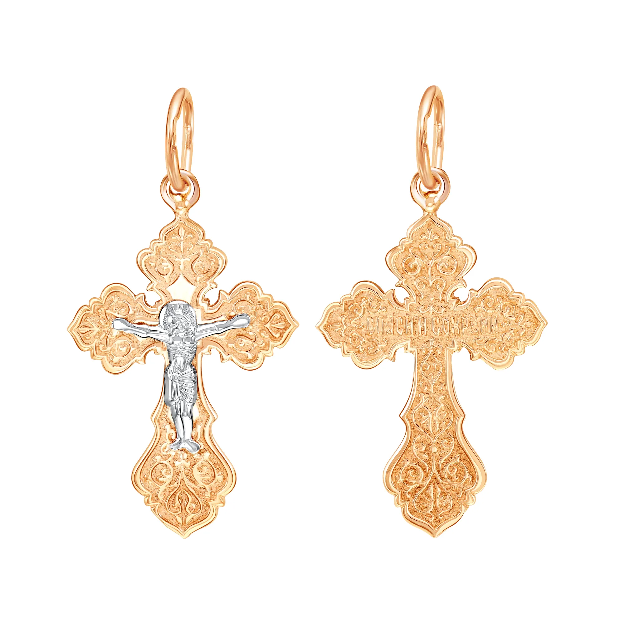 Подвеска крест, Золото 585, 03-3544