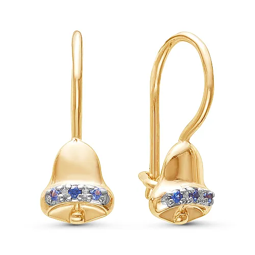 Детские серьги,  Золото 585, С132-3698Фг