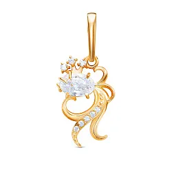 Подвеска фантазийная,  Серебро 925, Фианит Z3-11158з