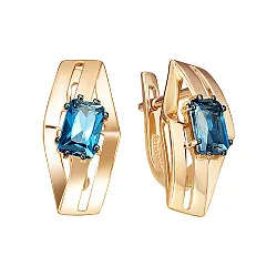 Серьги, Золото 585, Топаз С124-5772ТЛ Серьги, Золото 585, Топаз С124-5772ТЛ