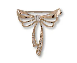 Брошь Золото 585, Фианит 1204899A72  Брошь Золото 585, Фианит 1204899A72