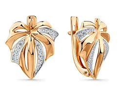 Серьги, Золото 585, Фианит 002-0971-0001-011