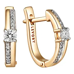 Серьги, Золото 585, Бриллиант 65-41E01236-X1DD