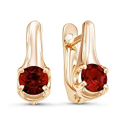 Серьги, Золото 585, Гранат 324165 Серьги, Золото 585, Гранат 324165