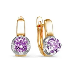 Серьги, Золото 585, Аметист 322552 Серьги, Золото 585, Аметист 322552