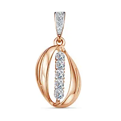 Подвеска фантазийная,  Золото 585, Фианит 3715207 1 1 1