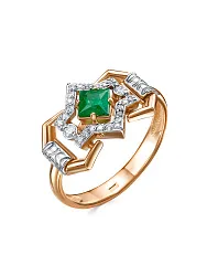 Кольцо Золото 585, Изумруд 64000189-1