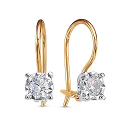 Детские серьги,  Золото 585, Фианит 1204432