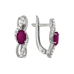 Серьги, Серебро 925, Корунд 3987013129л-10 Серьги, Серебро 925, Корунд 3987013129л-10