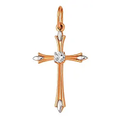 Подвеска крест, Золото 585, Фианит 3287007 1 1 1 Подвеска крест, Золото 585, Фианит 3287007 1 1 1