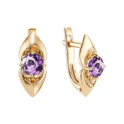 Серьги, Золото 585, Аметист С120-4209Ам Серьги, Золото 585, Аметист С120-4209Ам