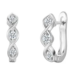 Серьги, Серебро 925, Фианит MCE 39