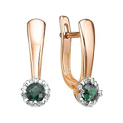 Серьги, Золото 585, Изумруд С112-7428ГТИ