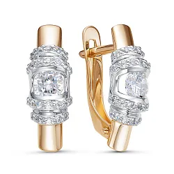 Серьги, Золото 585, Фианит 1203175 Серьги, Золото 585, Фианит 1203175