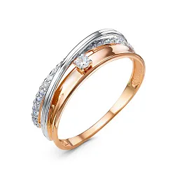 Кольцо Золото 585, Фианит 1104304