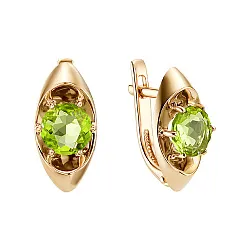 Серьги, Золото 585, Хризолит С120-4210Хр Серьги, Золото 585, Хризолит С120-4210Хр