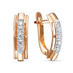 Серьги, Золото 585, Фианит 1205649