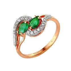 Кольцо Золото 585, Изумруд 54000140