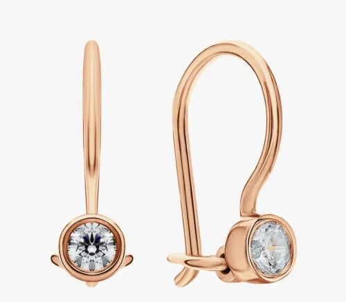 Детские серьги,  Золото 585, 02-6049