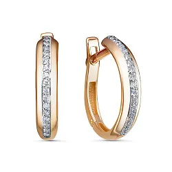 Серьги, Золото 585, Фианит 1201261 Серьги, Золото 585, Фианит 1201261