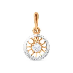 Подвеска фантазийная,  Золото 585, Фианит Т147035267
