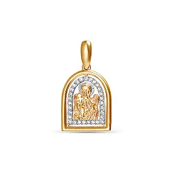 Иконка нательная,  Золото 585, Фианит 031826