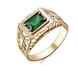 Кольцо мужское (печатка). Золото 585, Кварц 1450108 1 11 10