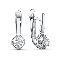 Серьги, Золото 585, Фианит б1206661 Серьги, Золото 585, Фианит б1206661