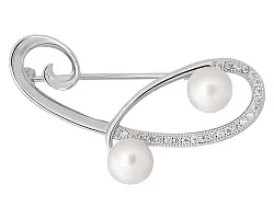  Брошь Серебро 925, Жемчуг 657040