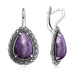 Серьги, Серебро 925, Чароит 2310465062