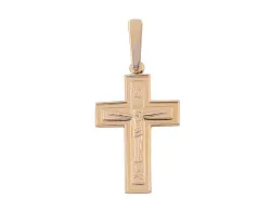 Подвеска крест, Золото 585 1205126300 Подвеска крест, Золото 585 1205126300