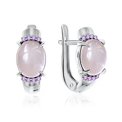 Серьги, Серебро 925, Кварц 2340100371л-30 Серьги, Серебро 925, Кварц 2340100371л-30