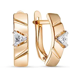 Серьги, Золото 585, Фианит 1208371 Серьги, Золото 585, Фианит 1208371