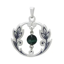 Подвеска фантазийная,  Серебро 925, Малахит 10040649А05