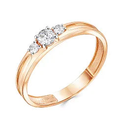 Кольцо Золото 585, Фианит 04-61-0049-00