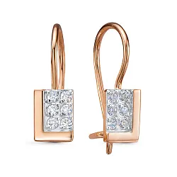 Детские серьги,  Золото 585, Фианит 1205883