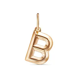 Подвеска буква В,  Золото 585 0302417 Подвеска буква В,  Золото 585 0302417