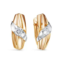 Серьги, Золото 585, Фианит 1200588 Серьги, Золото 585, Фианит 1200588