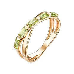 Кольцо Золото 585, Хризолит К120-6109Хр