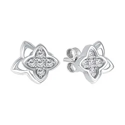 Серьги пусеты-гвоздики, Серебро 925, Фианит 90-62-0617-01