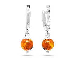 Серьги, Серебро 925, Янтарь 627177